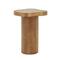 23" Brown Pedestal Side End Accent Table with Rounded Square Top